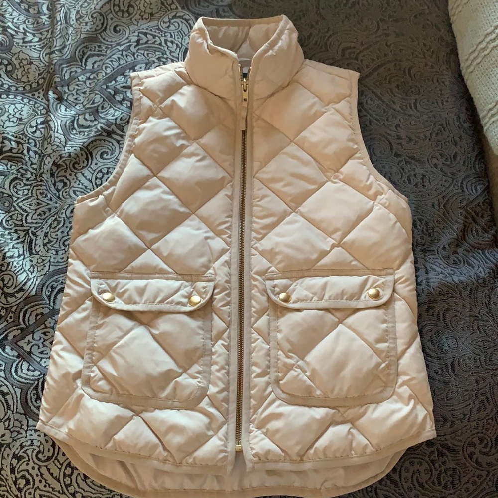 J Crew Puffer Vest with Gold Detail